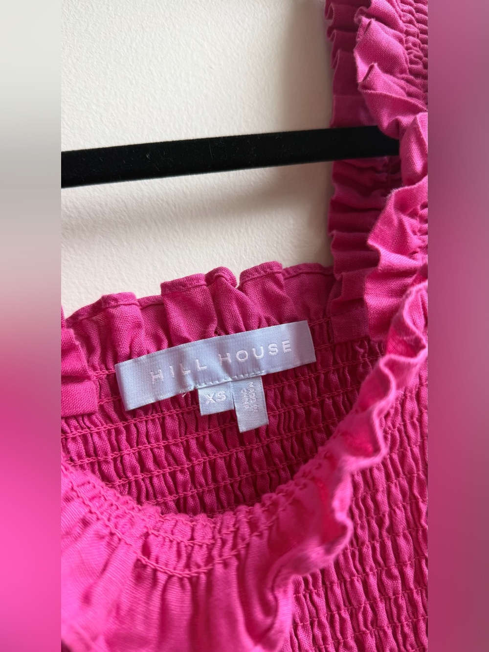 Hill House Pink "The Paz" Linen Nap Top Ruffle sz XS - Picture 7 of 11